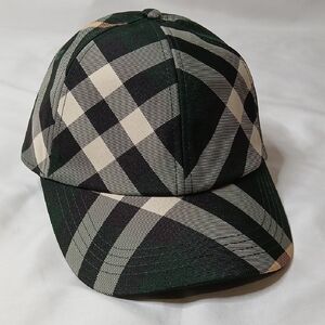 Burberry Green & Cream Check Baseball Cap